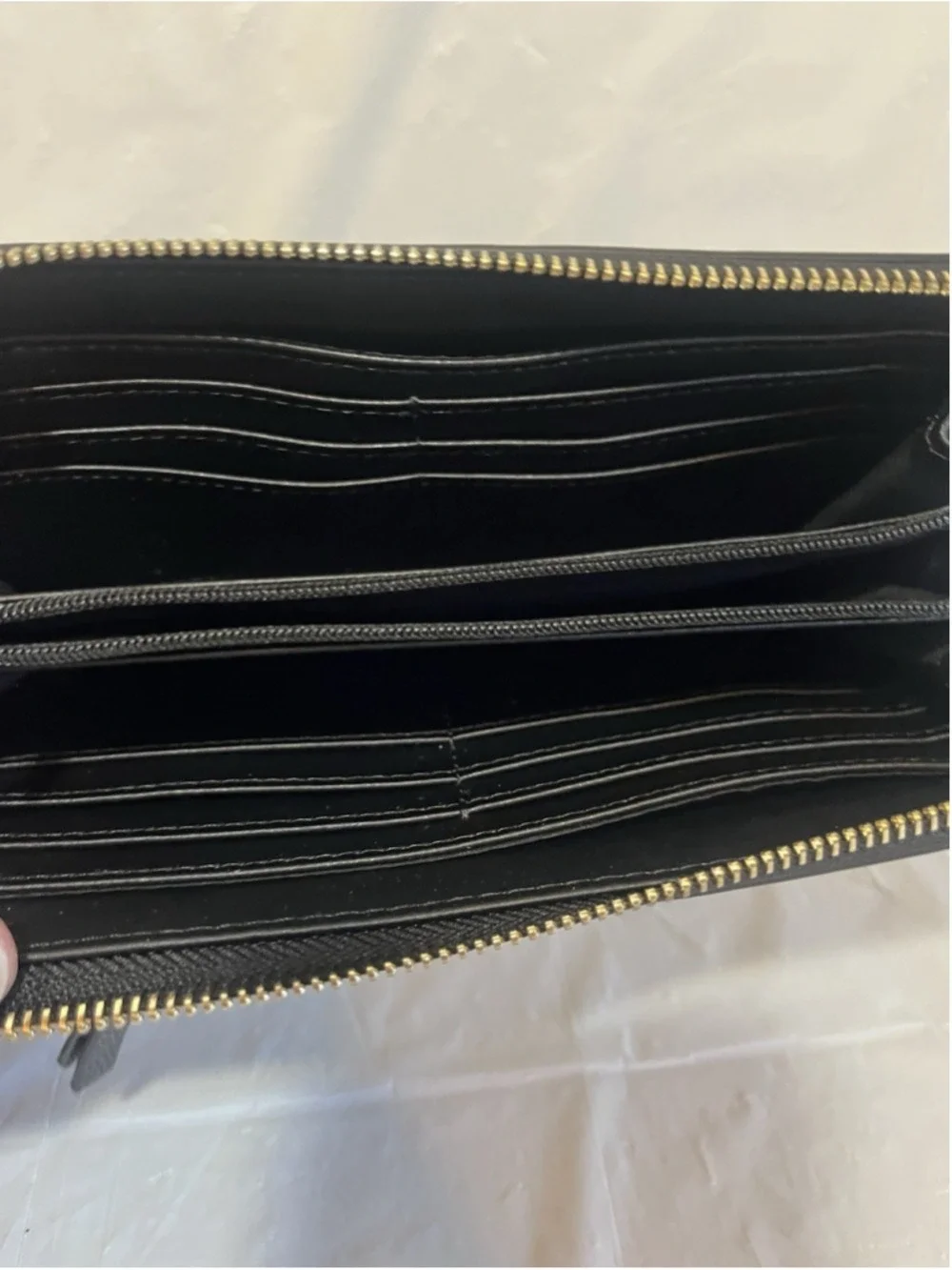 Nine West Zip Around Wallet black Wrist Strap